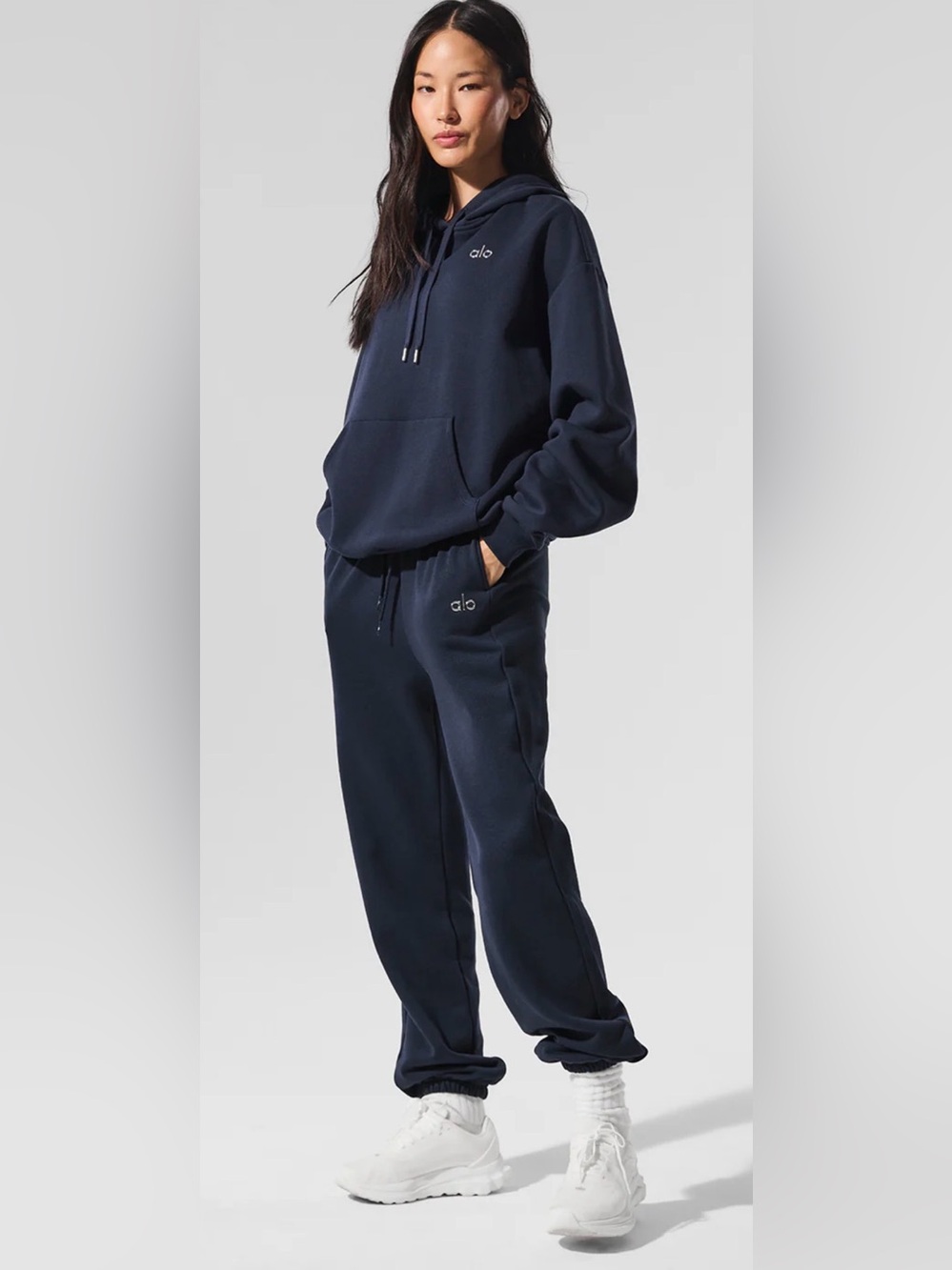 Alo Navy Blue Accolade Hoodie & Sweatpant Joggers Set- Men’s Size Small NWT